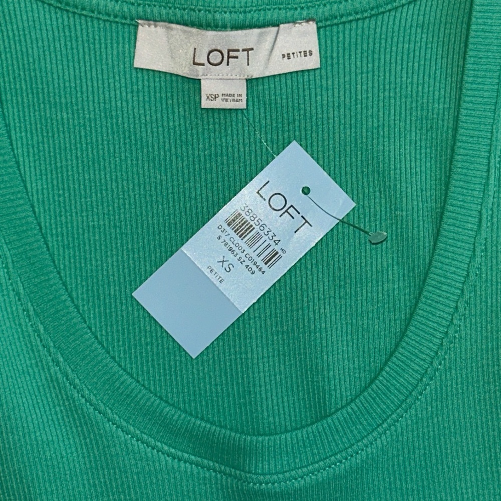 LOFT Green Ribbed Tank Dress - Picture 4 of 4